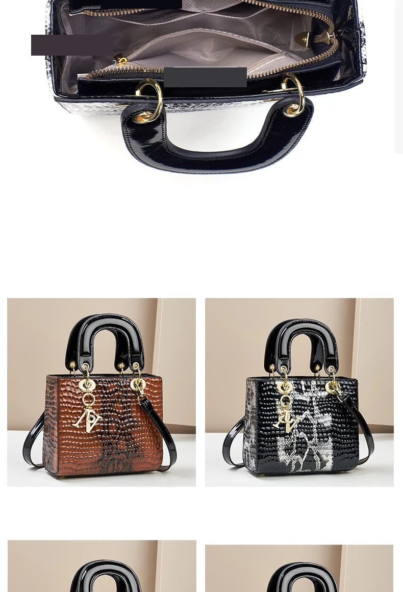 Fashion gradient high-grade alligator print women's handbag, texture all matching travel single shoulder crossbody bag