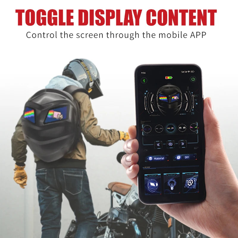 LED Travel Backpack For Men Hard Shell Motorcycle Cycling Helmet eye Backpack for woman Business Travel school Laptop Backpack