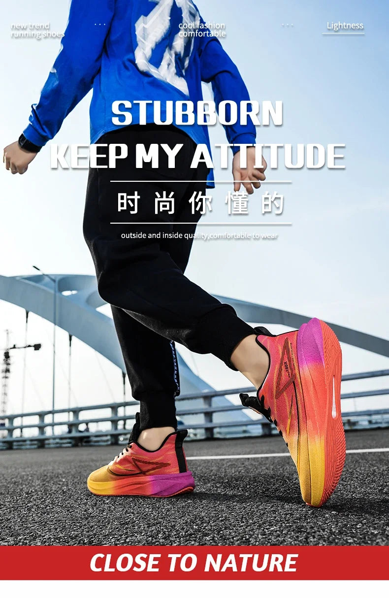 Marathon Air Cushion Men Sports Running Shoes Breathable Lightweight Women's Comfortable Athletic Nonskid Carbon Plate Sneakers
