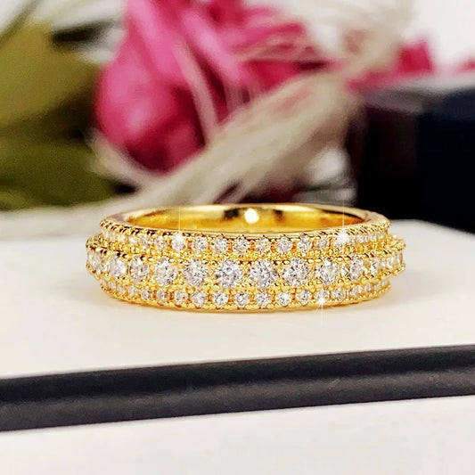 24K-Style Luxury Moissanite Diamond Ring – Heart & Triangle Cut Design