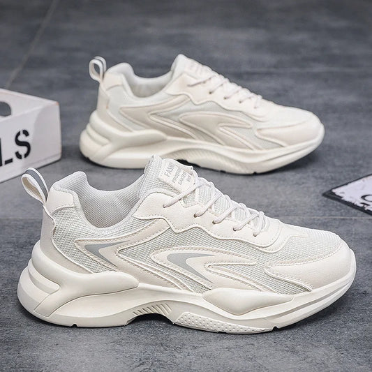 Men's Chunky Dad Shoes: 2025 Summer Breathable Running Sneakers with Thick Soles for Students