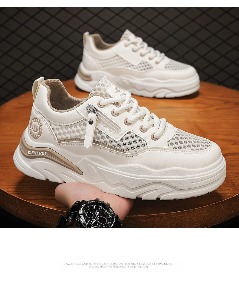 Men's breathable mesh casual sports shoes summer new walking shoes fashion trendy shoes soft-sole student sneakers running shoes