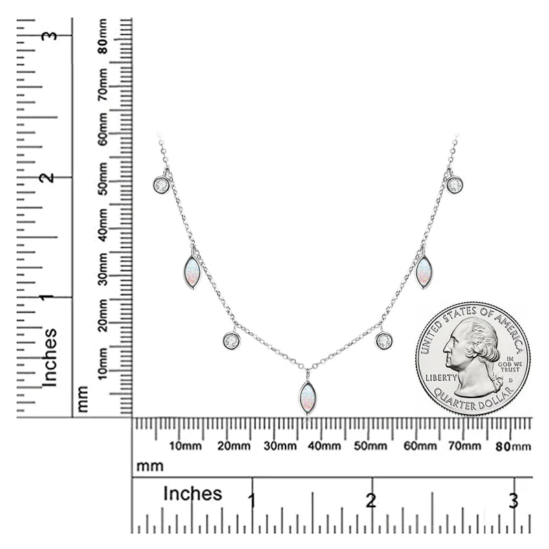 Lnngy Certified 925 Sterling Silver Chain Necklace Irregular Colorful Gemstone Pendant Necklaces for Women Collar Mujer
