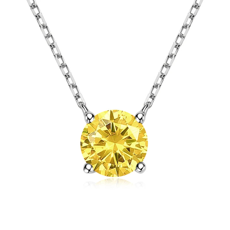 Lnngy 925 Sterling Silver Pear Cut Artificial Emerald Pendant Necklace Colorful Birthday Stone Necklaces Jewelry for Friends