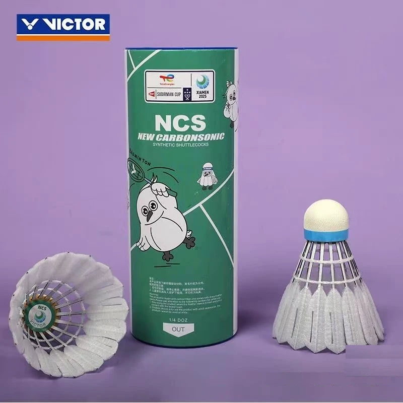 1 Tube 3Pcs Victor new carbon sound NCS artificial badminton with stable flight and endurance for matches