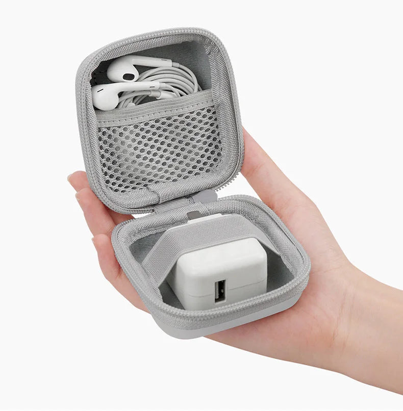 Portable Mini Hard Shell Digital Gadgets Storage Bag Artificial Leather Earphone Charger Case Data Cable U Disk Organizer
