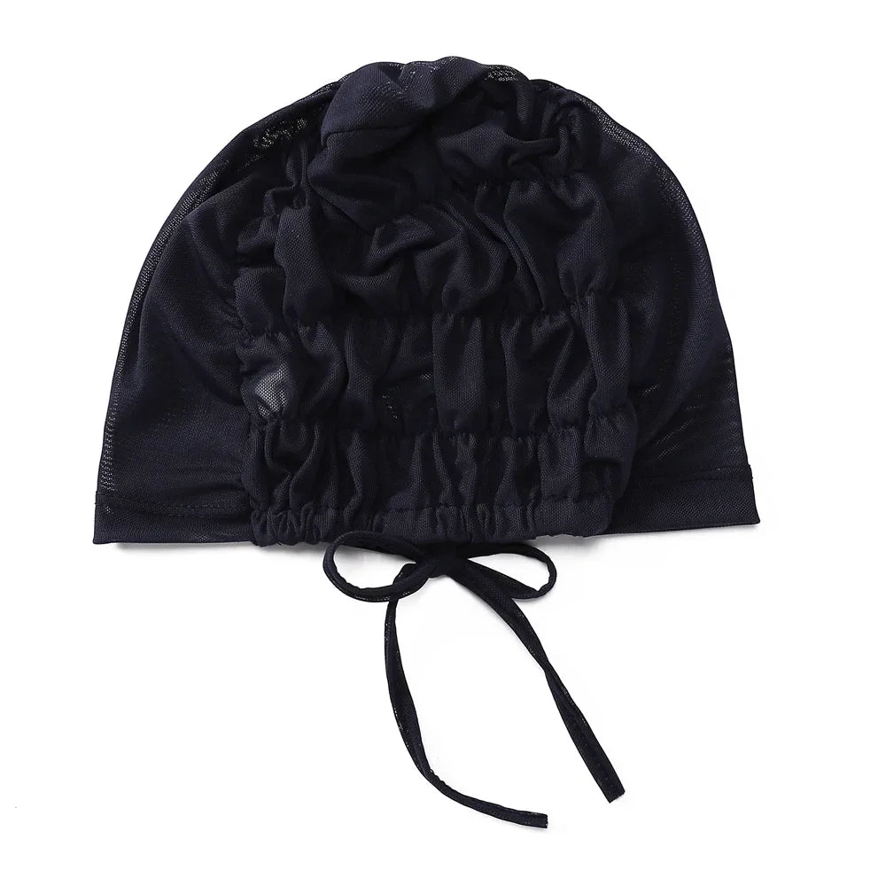 Solid Color Turban Caps for Muslim Women Inner Mesh Hijab Islamic Stretch Underscarf Bonnets Head Wraps Scarves Summer
﻿