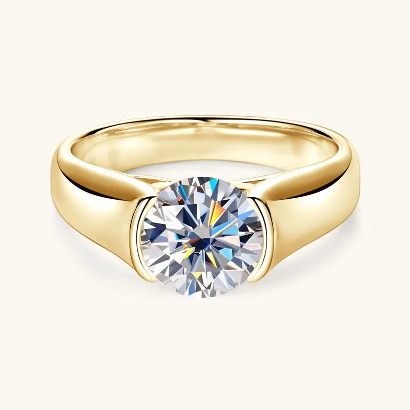 Lnngy Certified 8mm 2ct Moissanite Solitiare Ring For Women Original 925 Sterling Silver Wedding Rings With GRA Certificate