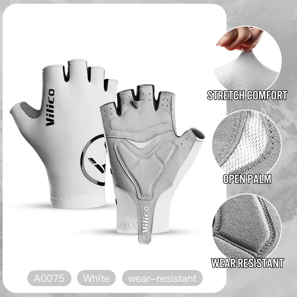 Breaking Wind Cycling Half Finger Gloves Anti-slip Bicycle Mittens Racing Road Bike Glove MTB Biciclet Guantes Mountaineering