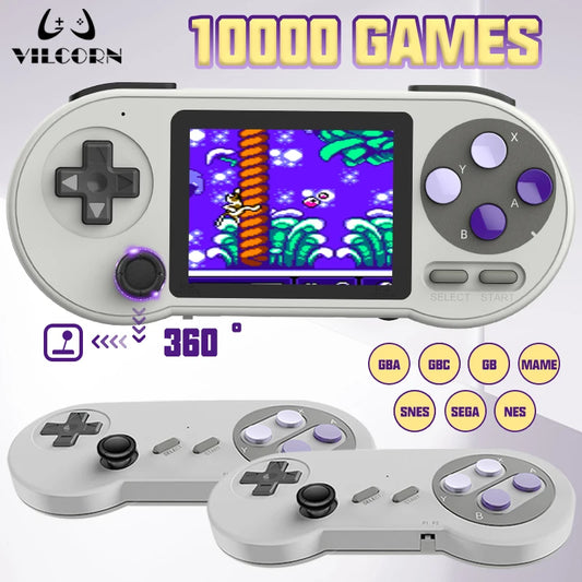 VILCORN SNPRO Retro Handheld Game Console Machine Portable Video Game Player for SNES GBA SEGA 10000 Game Controller with Rocker