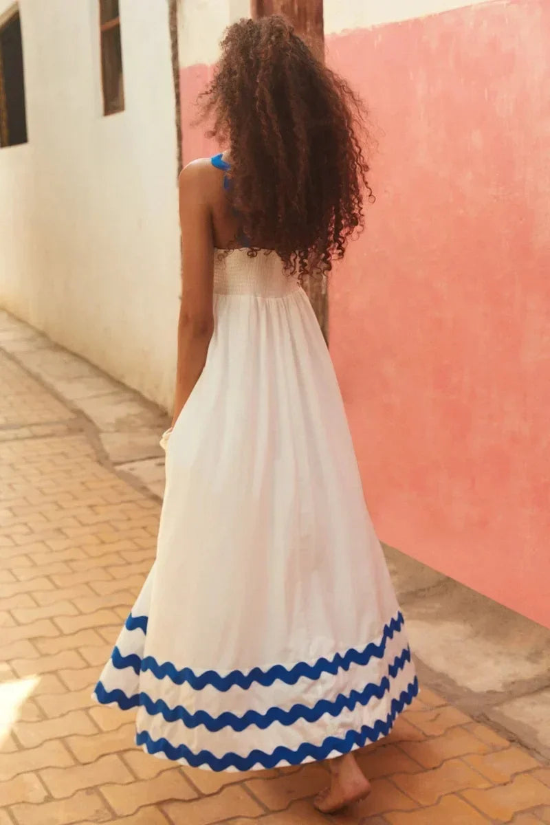 EuroWave Eleganza Dress – Summer 2025 A-Line Printed Maxi