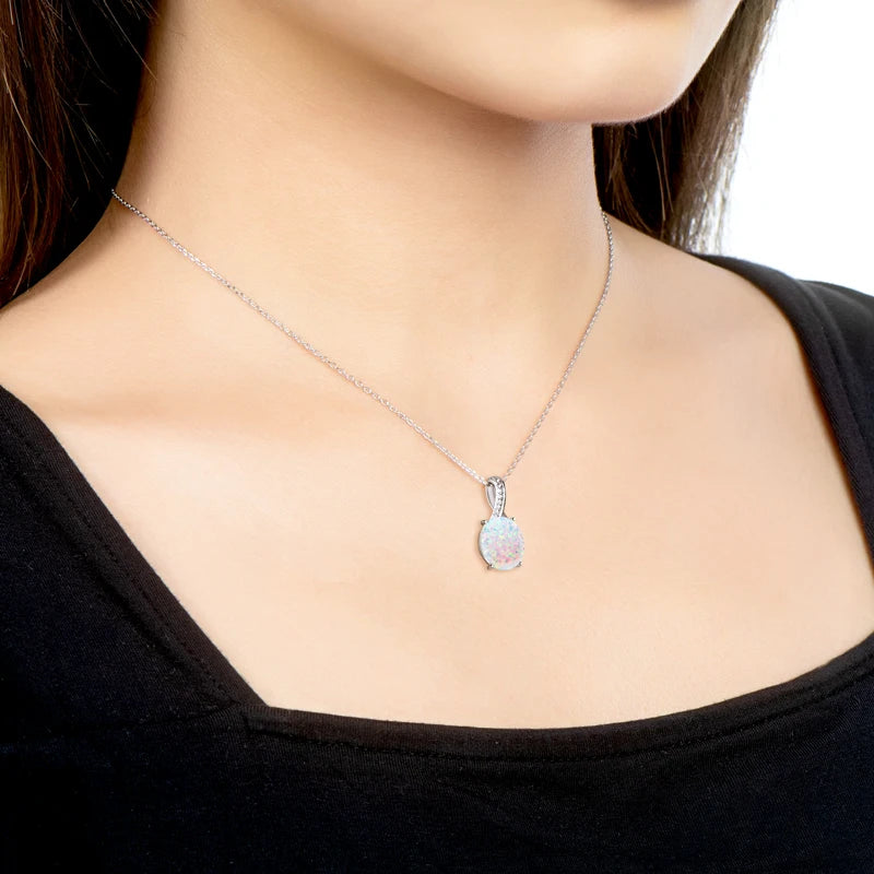 Lnngy Certified 925 Sterling Silver Chain Necklace Irregular Colorful Gemstone Pendant Necklaces for Women Collar Mujer