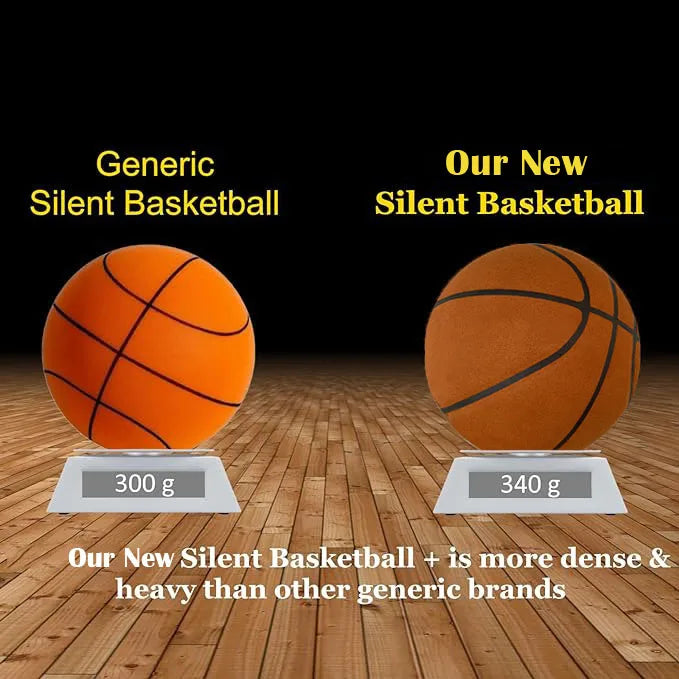 Grooved Silent Basketball w/ 90% Original Bounciness 29.5″ Quiet Bounce Indoor NBA Size No7 Airless PU Foam Basketball Xmas Gift
