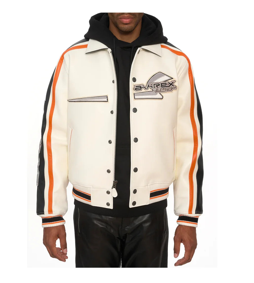 Varsity Jacket Colorblocking Men's Genuine Leather apparel America Size French Sheepskin Autumn Winter Warm Thickness Coat tops