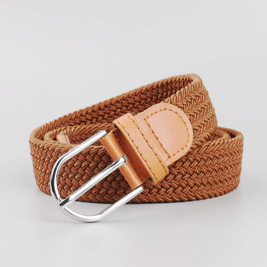 Stretch Canvas Leather Belts for Men Female Casual Knitted Woven Military Tactical Strap Male Elastic Belt for Pants Jeans
