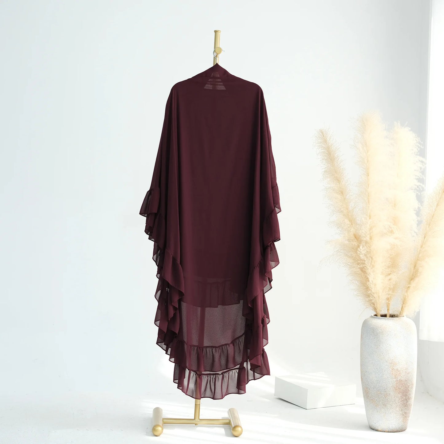 Long Chiffon Khimar Abaya Niqab Muslim Maxi Hijab for Women – Elegant Islamic Prayer & Ceremonial Clothing