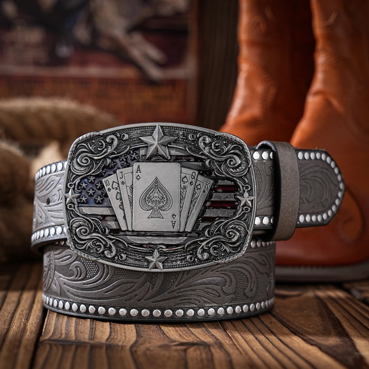 A Western-style PU material belt for both men and women, a casual, retro and classic personalized belt
