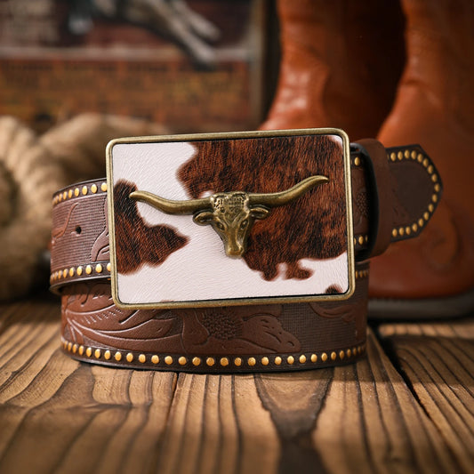 A casual and retro belt, a waist accessory for Western-style clothing, metal buckle, PU belt, suitable for both men and women