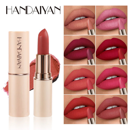8 Colors Deep Red Matte Lipstick Waterproof Non-Stick Velvet Texture Easy Apply Rose Red Lip Makeup Long-Lasting Cosmetics