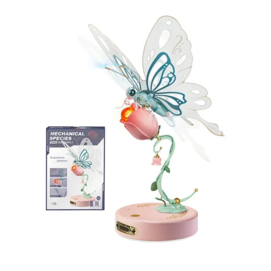Robotime Rokr 3D Metal Puzzle Butterfly with LED Light of Industrial-style Building Block gift for Kids