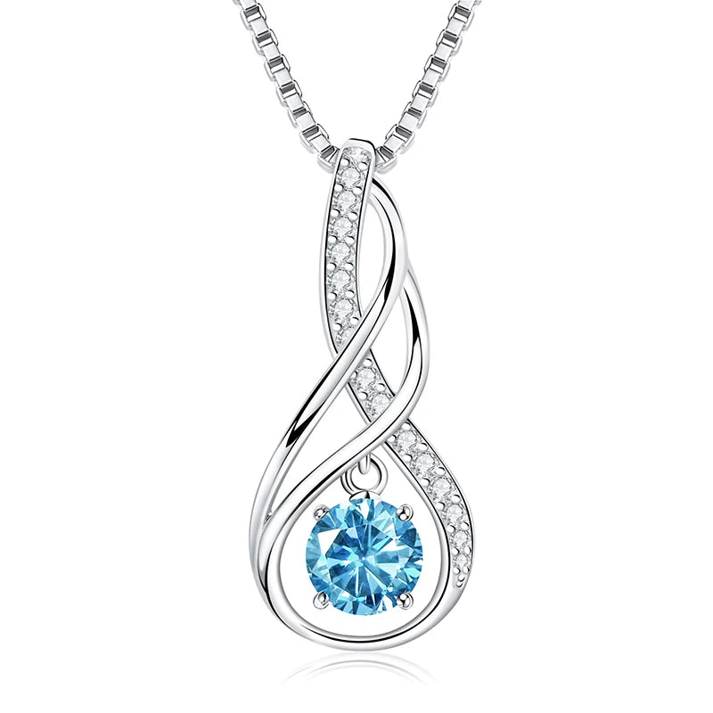 Lnngy 925 Sterling Silver Pear Cut Artificial Emerald Pendant Necklace Colorful Birthday Stone Necklaces Jewelry for Friends