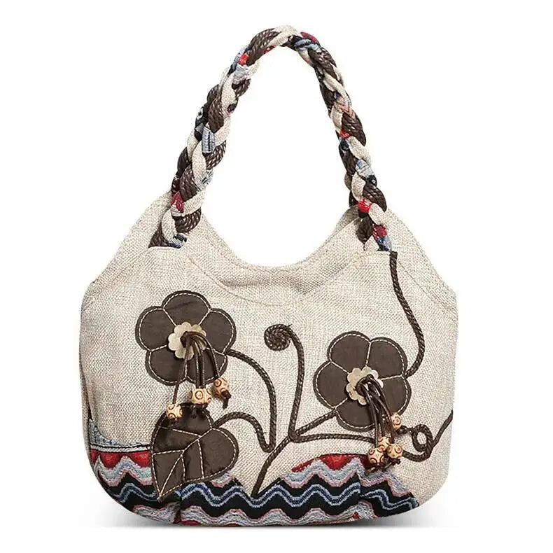 MOTAORA Women Handbags Vintage Canvas Bag Ladies Canvas Handbag Casual 2025 Woven Small Handbag Fabric Gout Craft Female Handbag