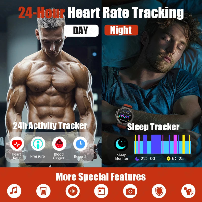 LIGE Fashion Smart Watch Bulit-in GPS Compass Altimeter Barometric 5ATM Waterproof AMOLED Screen Bluetooth Call Sport Smartwatch