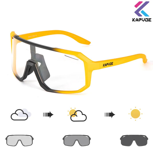 Kapvoe Photochromic Cycling Glasses Men Women Bicycle Glasses MTB Road Bike Eyewear Outdoor Sports Sunglasses Gafas Ciclismo