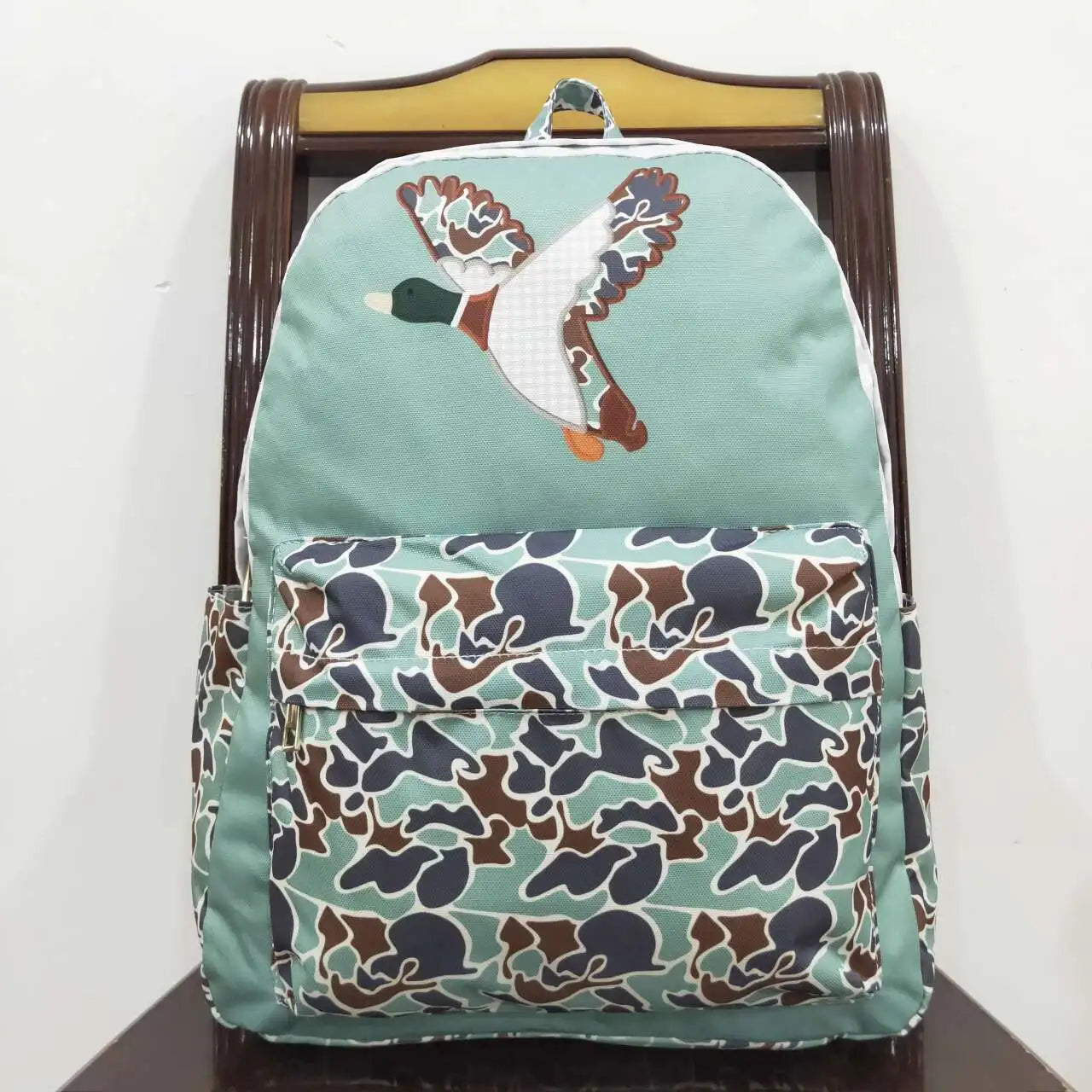 Wholesale Baby Boy Girl Backpack Army Green Camo Duck Print Daypack Toddler Children Outdoor Portable Kids Boutique School Bag