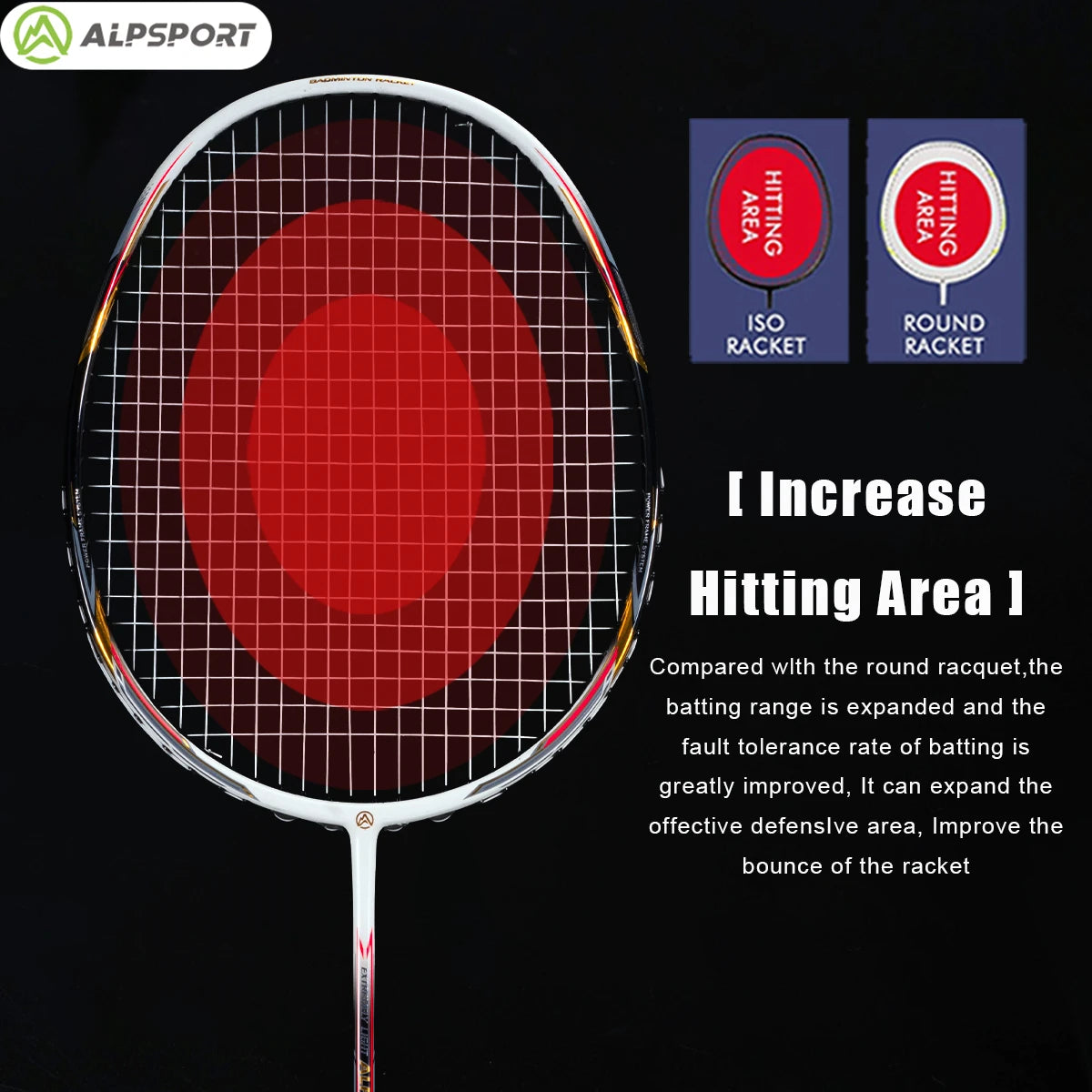 Alpsport AIR 10U Badminton Racket 52g Ultralight, HM Carbon Fiber & Titanium, 28lbs Fast Rebound for Pro Players