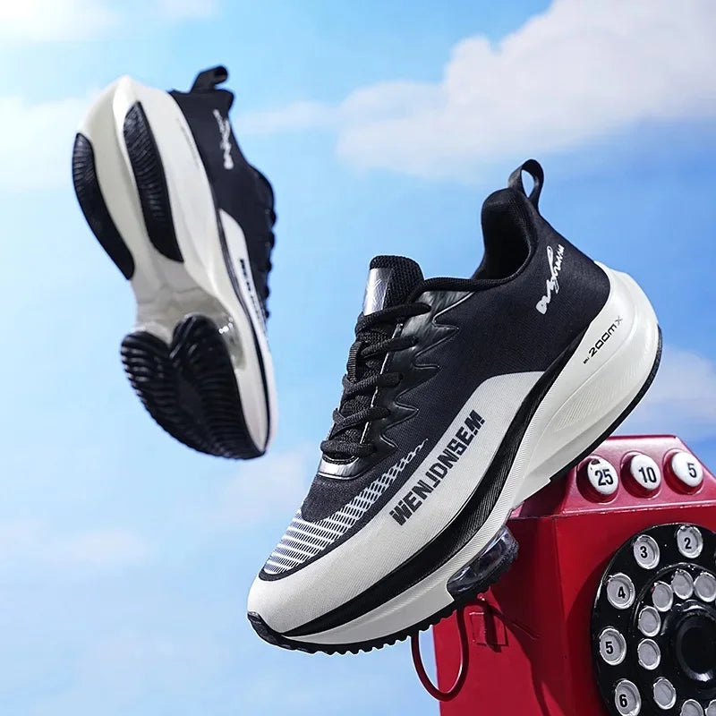 Men's Breathable Sports Shoes Summer Collection Mesh Fabric Double Air Cushion Running Shoes Korean Style The New