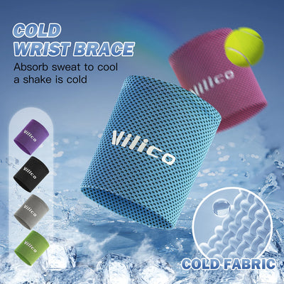 1/2 PC Summer Ice Cooling Wrist Sweatband Sport Wristband Volleyball Gym Wrist Brace Support Sweat Band Towel Wrist Protect