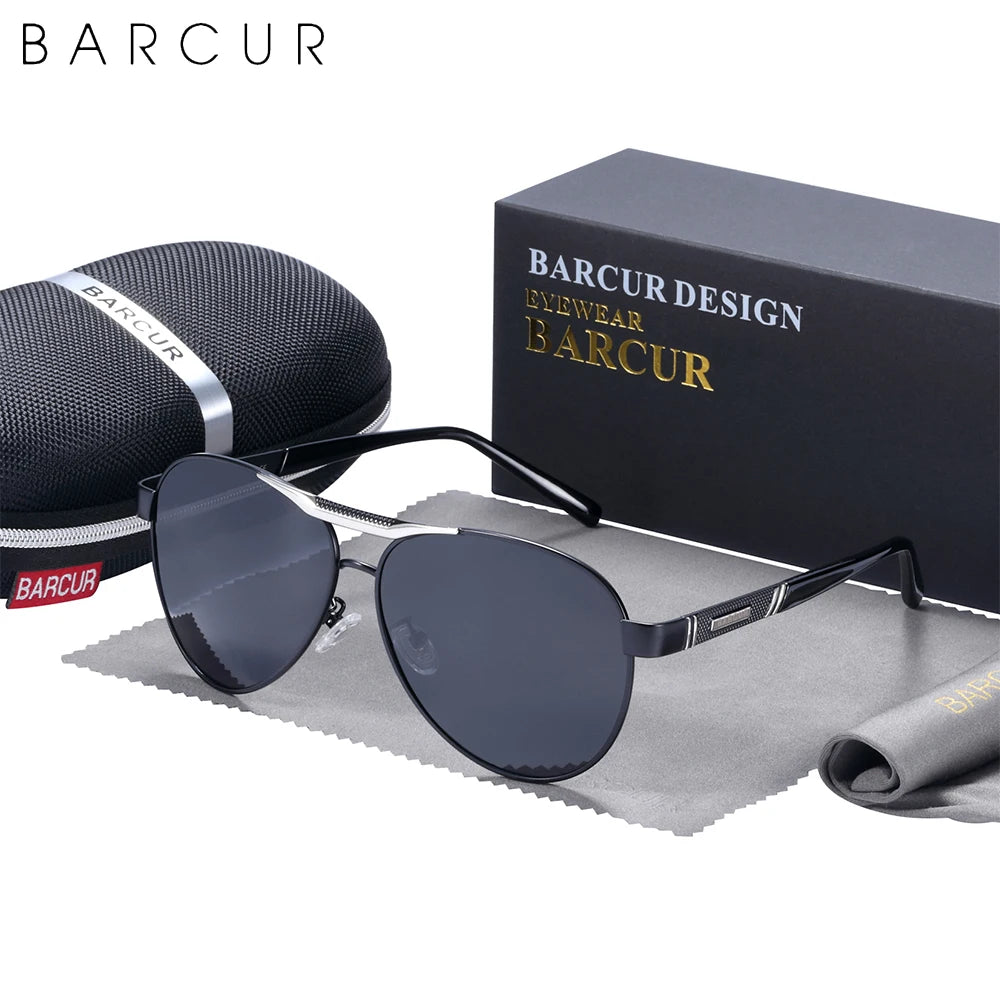 BARCUR Pilot Design Fashion Men Sunglasses Polarized Ladies Sun Glasses UV400 Protection Women Sun Glasses
