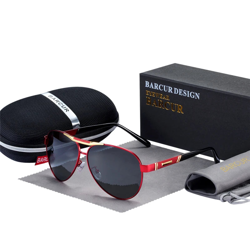 BARCUR Pilot Design Fashion Men Sunglasses Polarized Ladies Sun Glasses UV400 Protection Women Sun Glasses
