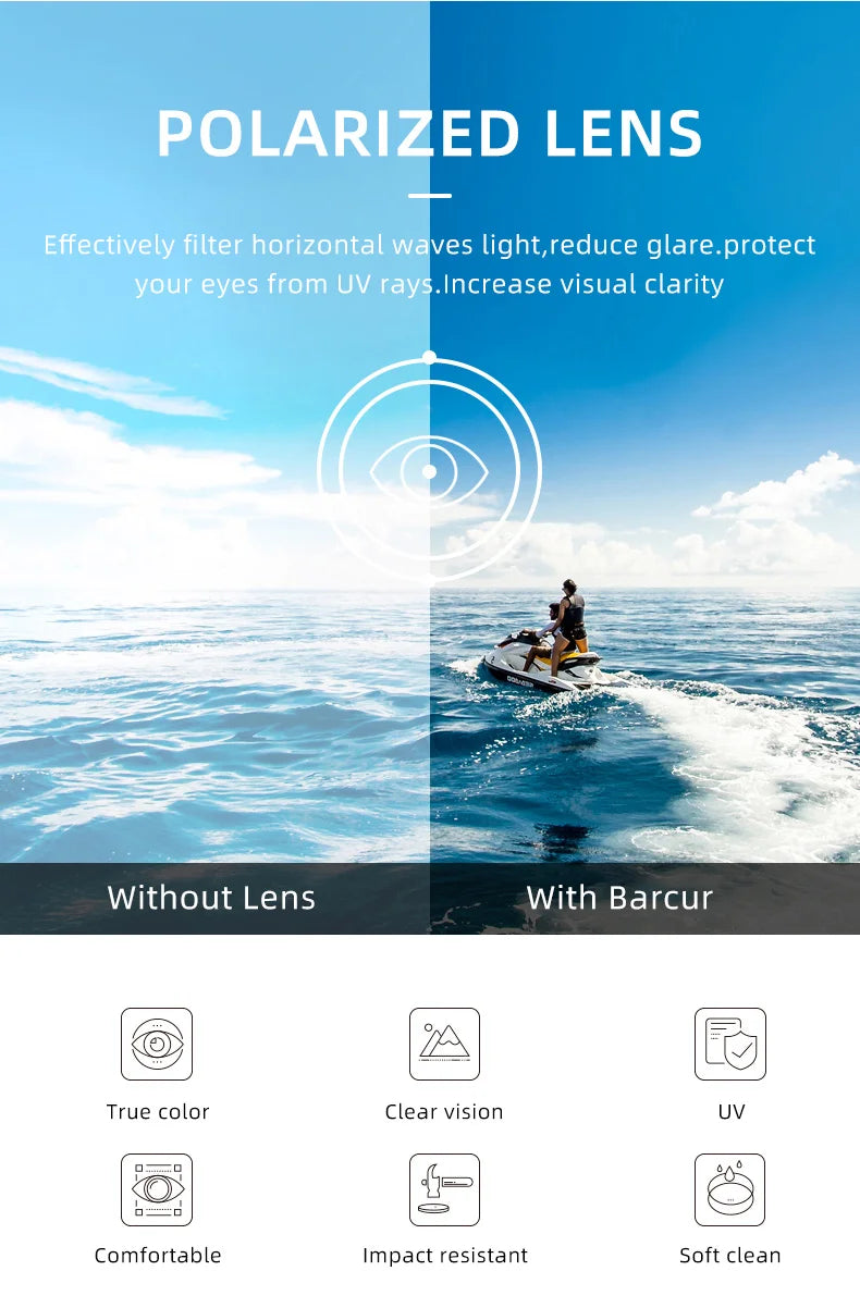 BARCUR Design Pilot Sunglasses Metal Frame Men Polarized Sun Glasses Mirror Eyewear Trend Styles UV400 Protection