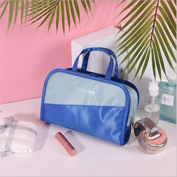 Simple Large Capacity Color Block Cosmetic Storage Bag