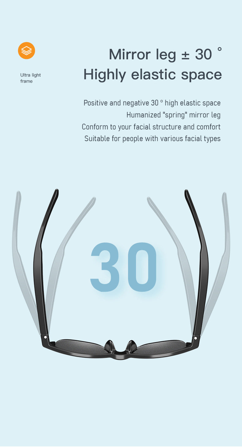 Intelligent Bluetooth Glasses with Air Conduction & Touch Control – F-06 Black