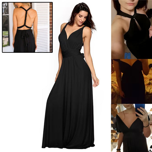 Multiway Sexy Backless Maxi Dress – Floor-Length Bandage Clubwear & Bridesmaid Gown