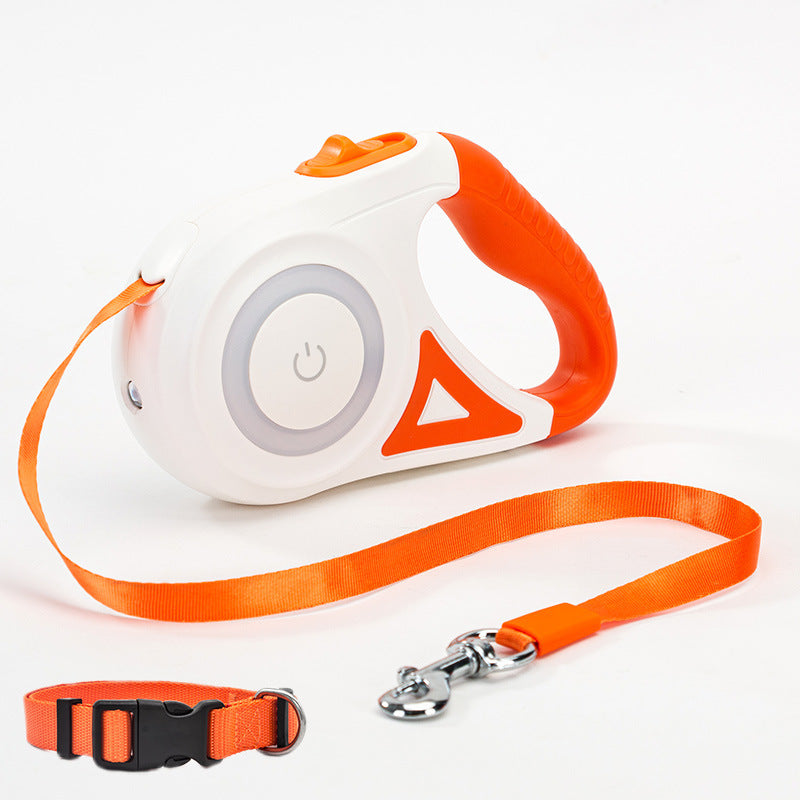 Dog Leash Retractable Leash and Dog Collar – Automatic Pet Traction Rope for Small & Medium Dogs