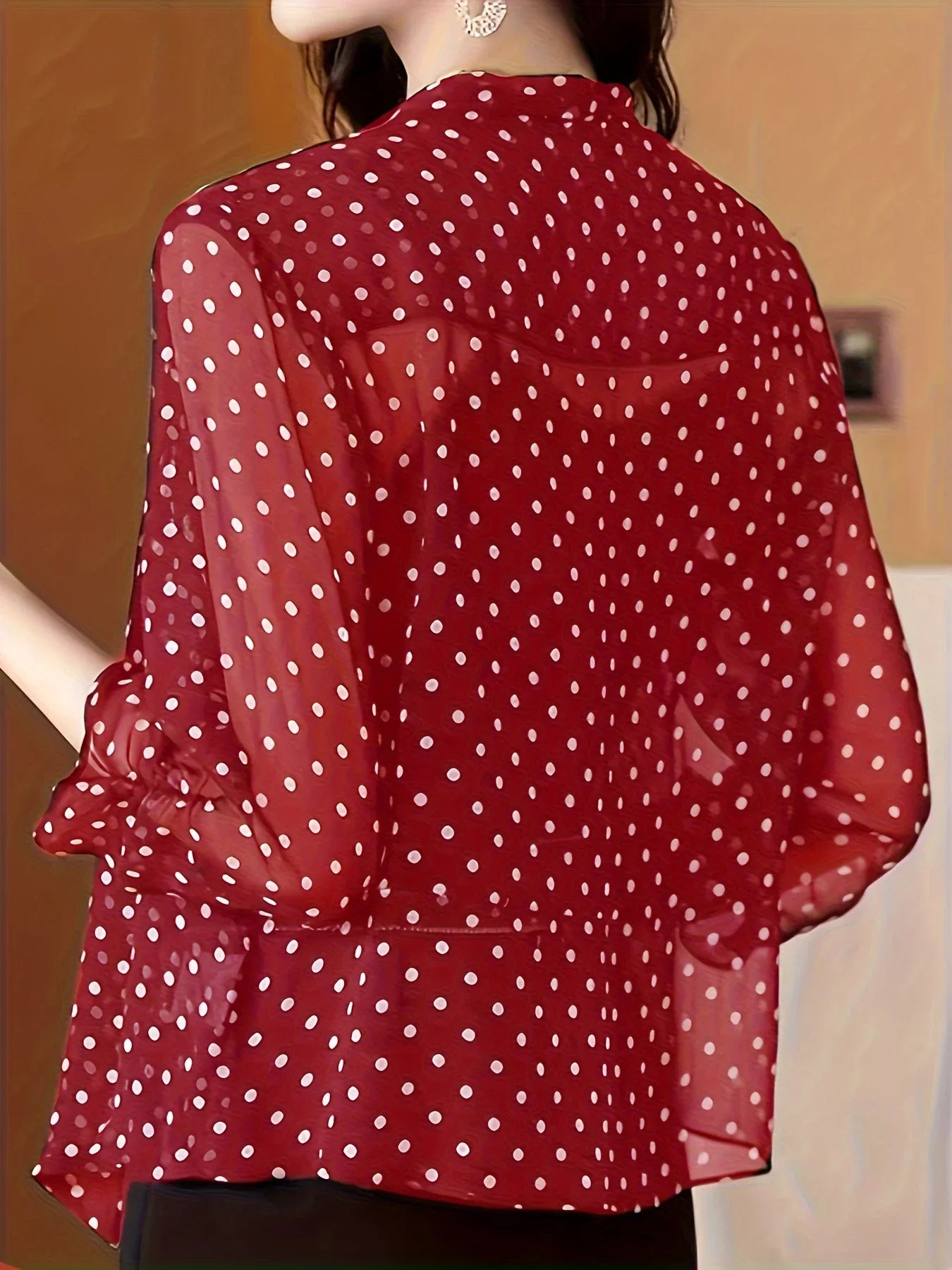 GrabliWorld Polka Dot Open Front Cardigan