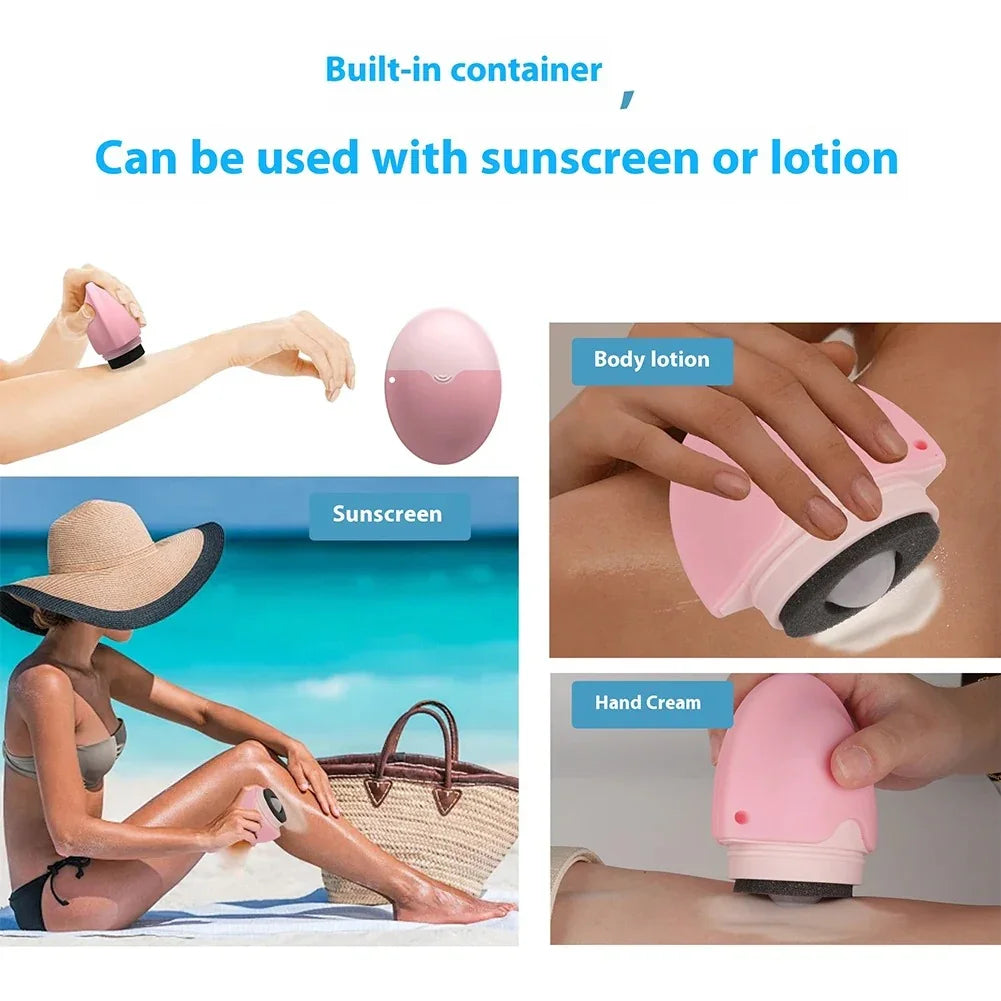 SunSwipe™ Refillable Silicone Roller Applicator – 55ml Portable Lotion & Sunscreen Dispenser